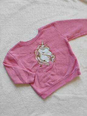 Cute Pink Unicorn Sweatshirt | Outdoor Playground Top | 2T
